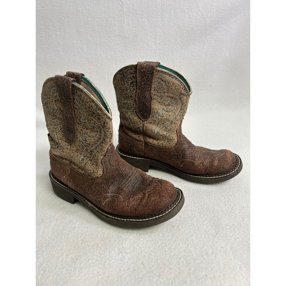 Western Coastal Cowgirl Ariat Womens 8.5B Brown Fatbaby Leather Boots 10015363